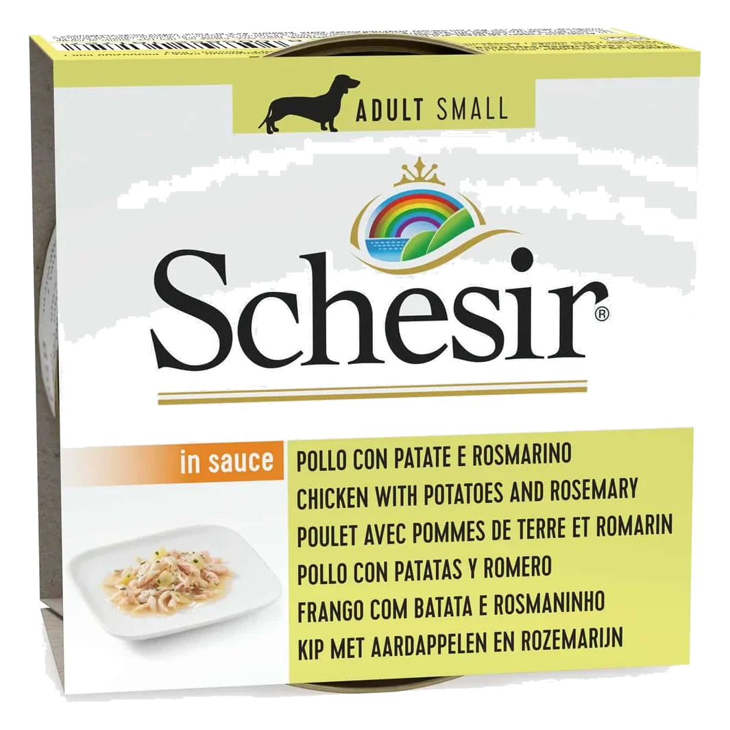 Schesir chicken with potatoes and rosemary, wet adult dog food, 85 g