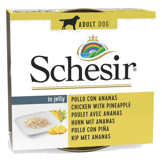 Schesir chicken with pineapple in jelly, wet adult dog food, 150 g