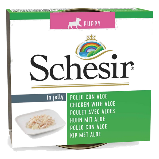 Schesir Puppy chicken with aloe in jelly, wet puppy food, 150 g
