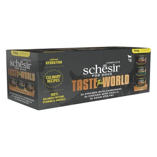 Schesir Taste the World wet adult dog food, variety pack 6 × 150 g