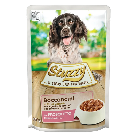 Stuzzy Ham Wet Dog Food, 100 g Pouch