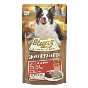 Stuzzy Monoprotein turkey and courgette wet dog food, 150 g pouch
