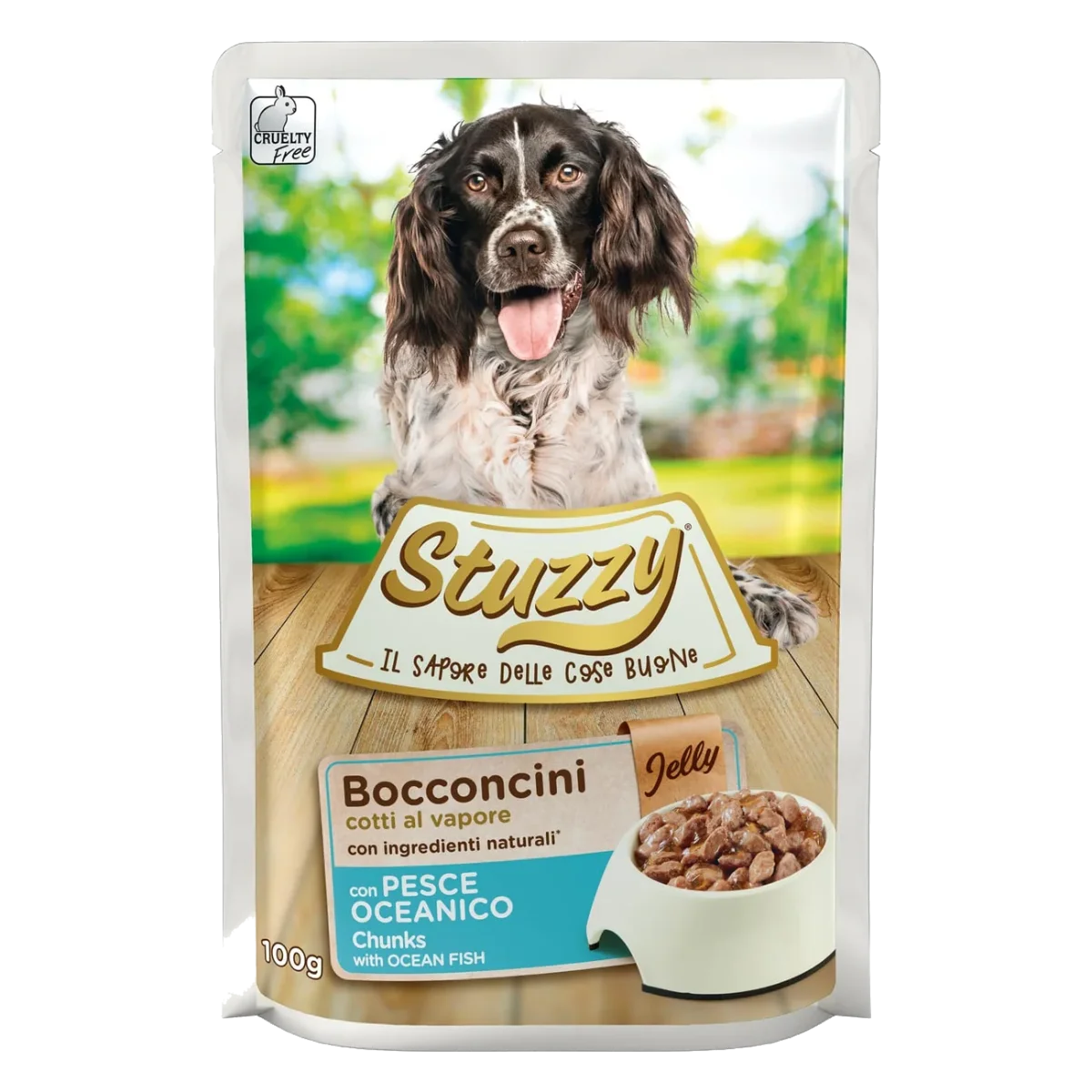 Stuzzy ocean fish wet adult dog food, 100 g pouch