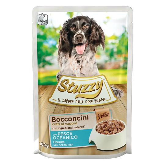 Stuzzy ocean fish wet adult dog food, 100 g pouch