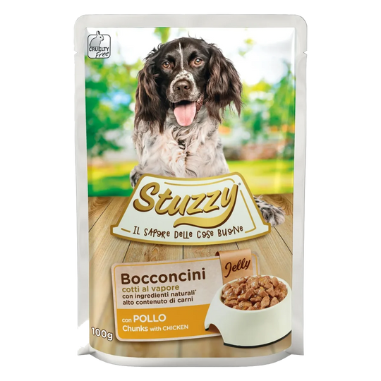 Stuzzy chicken in jelly wet adult dog food, 100 g pouch