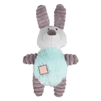 Flamingo Small Dog Club green rabbit plush dog toy, 27 cm