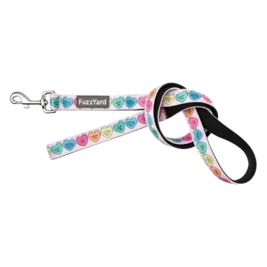FuzzYard Candy Hearts padded neoprene dog lead