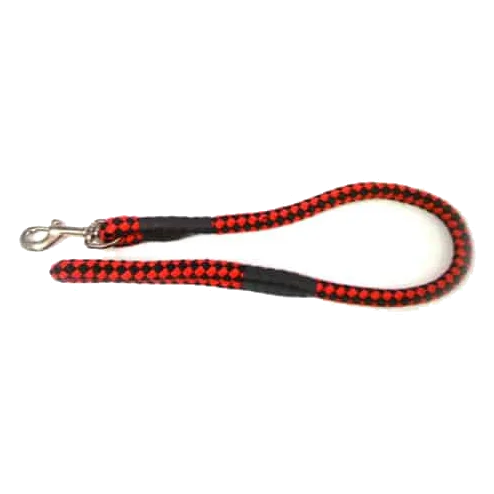 Red and black rope dog lead, 15 mm x 70 cm