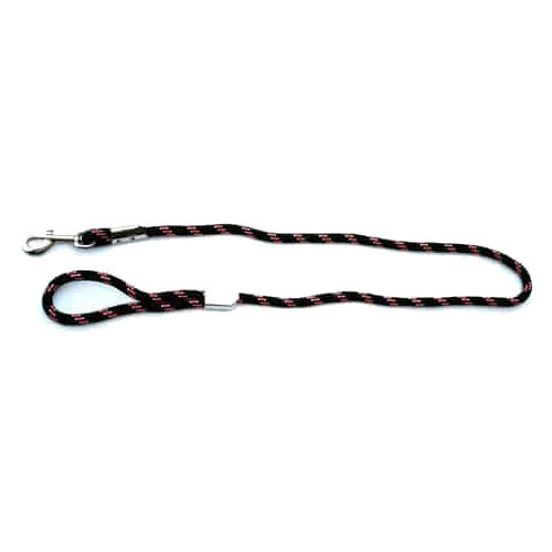 Red and black rope dog lead, 8 mm