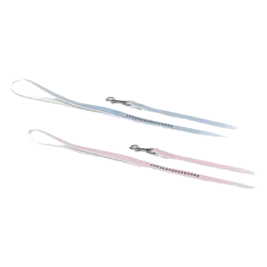 Blue single-row rhinestone dog lead, 100 cm