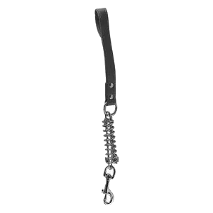 Metal dog lead with shock absorber and snap hook, 4 mm × 60 cm