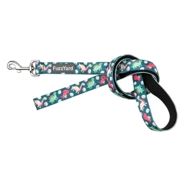 FuzzYard Dinosaur Land padded neoprene dog lead