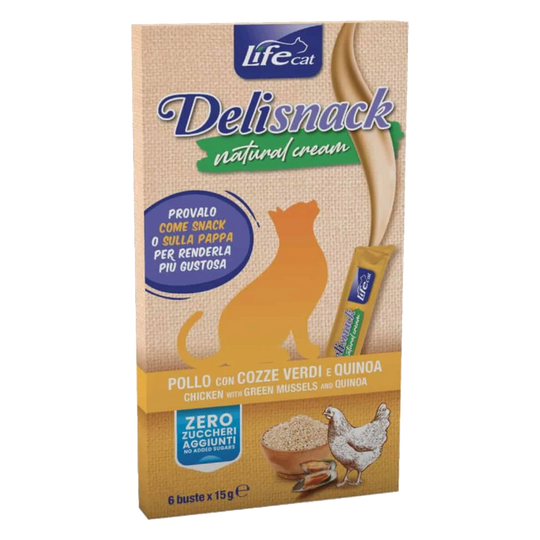 Life Cat chicken with quinoa creamy cat treat, 6 × 15 g