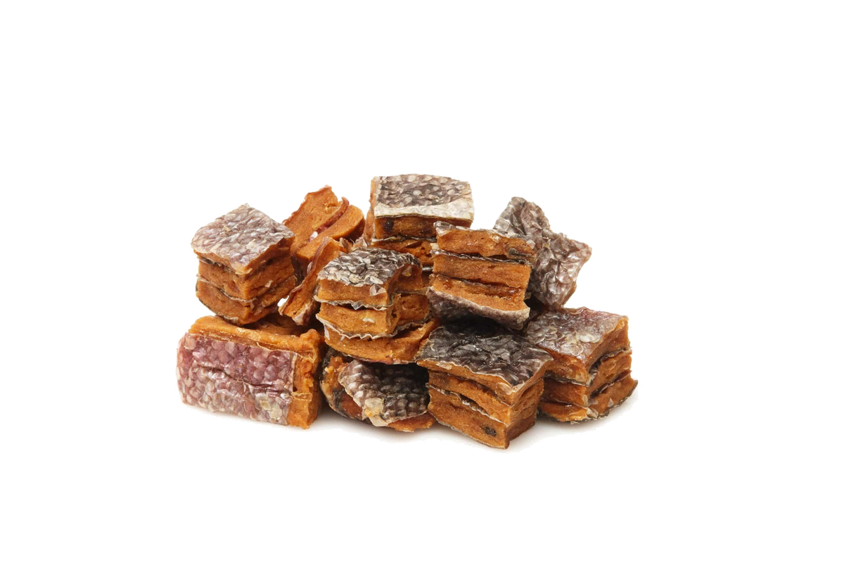 Dried salmon cubes dog treats