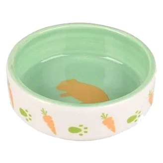 Iggy orange ceramic bowl for small animals, 8.5 cm