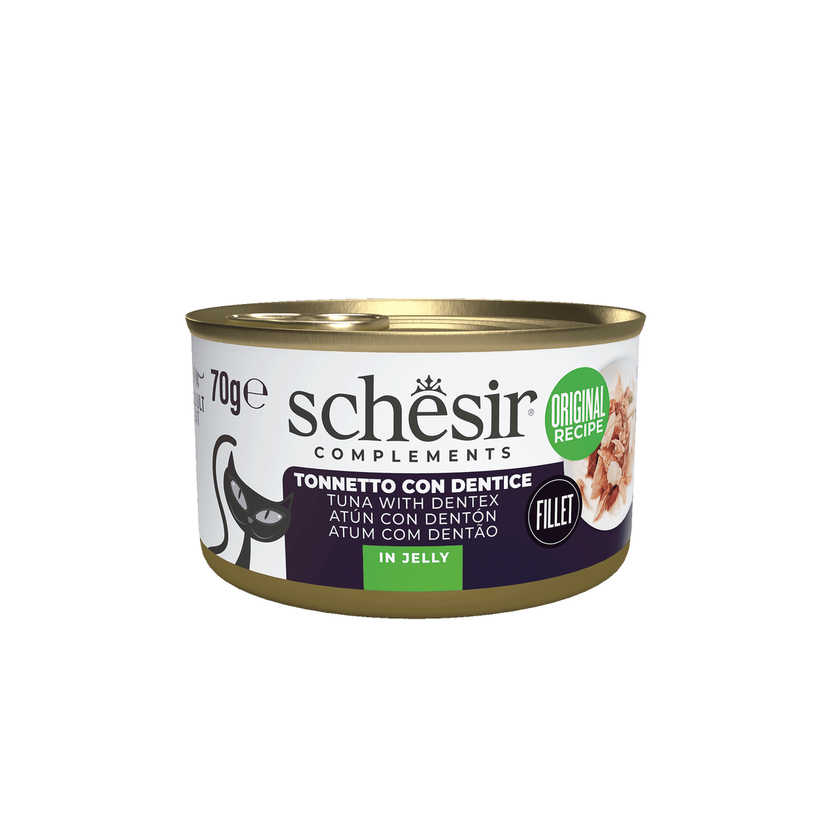 Schesir tuna with dentex wet cat food, 70 g tin