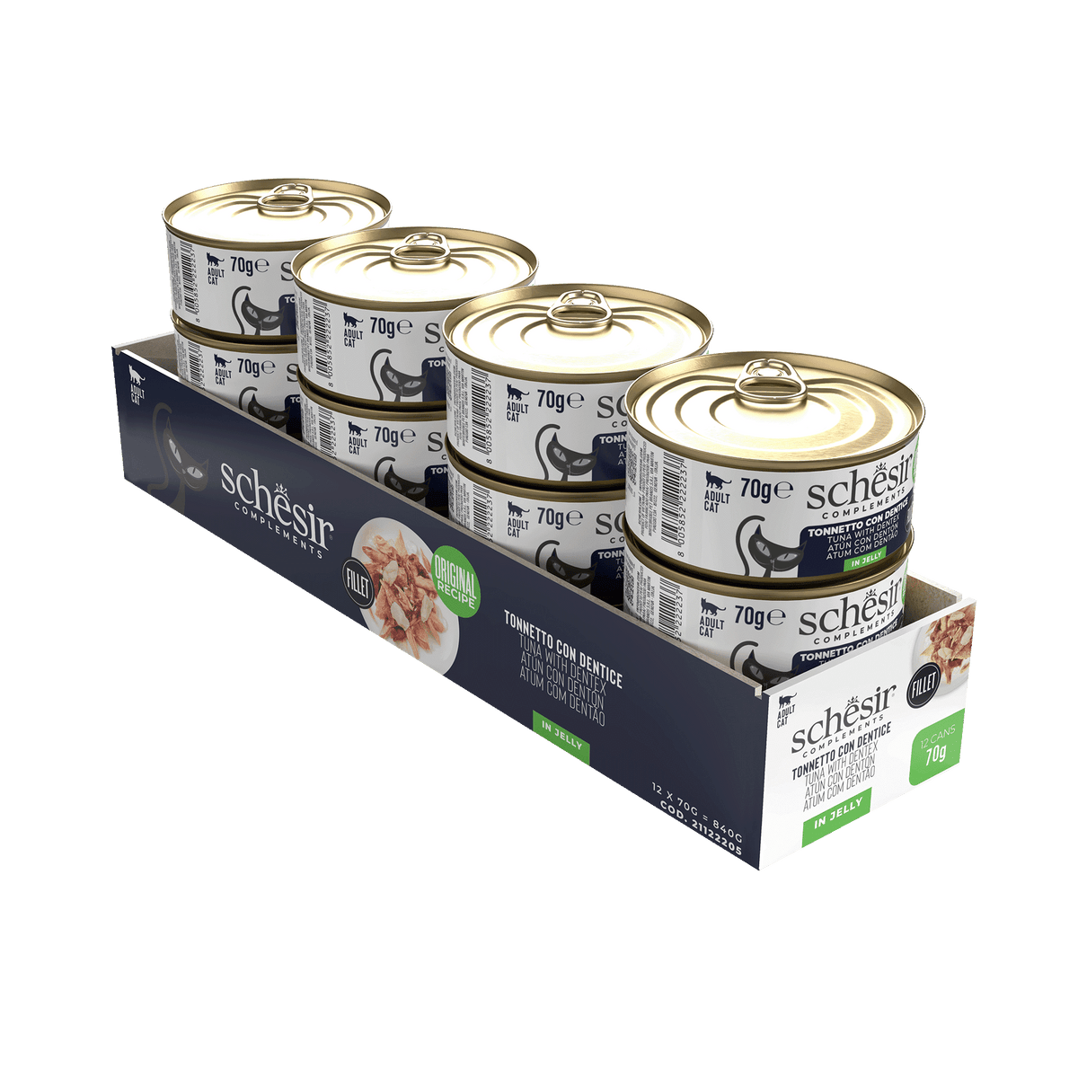Schesir tuna with dentex wet cat food, 70 g tin – image 2
