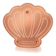 Copper disc for bird bath in shell shape