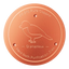 Round dark copper disc for bird bath and drinker