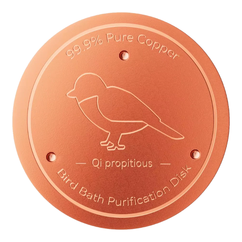 Round dark copper disc for bird bath and drinker