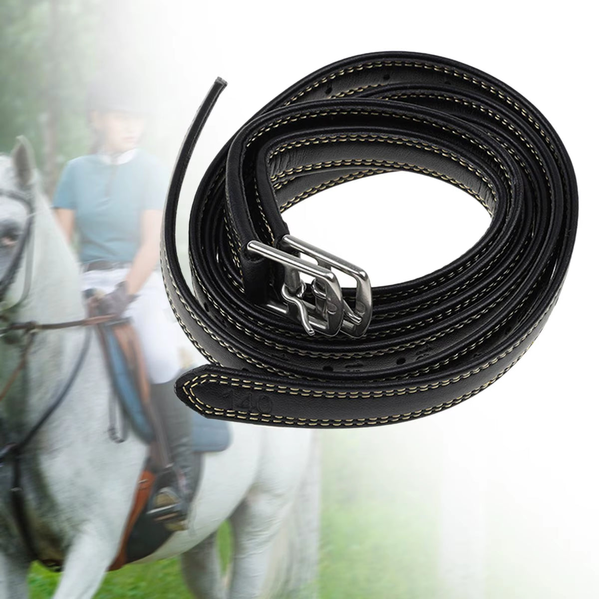 Adjustable leather stirrup leathers, 2 pieces – view 3