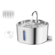 2.2 L stainless steel cat water fountain with 4 filters and motion sensor