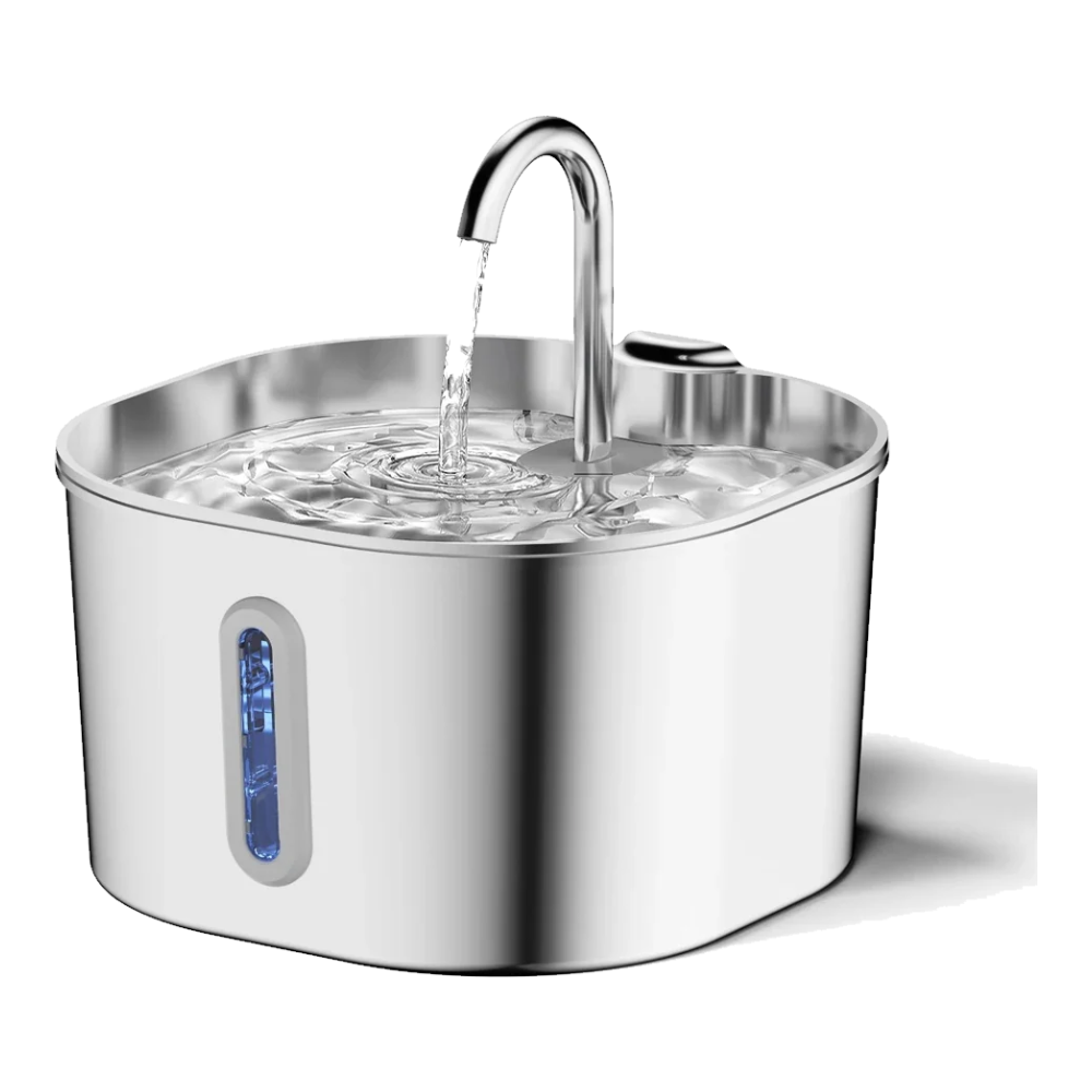 2.2 L stainless steel cat water fountain with tap and water level window