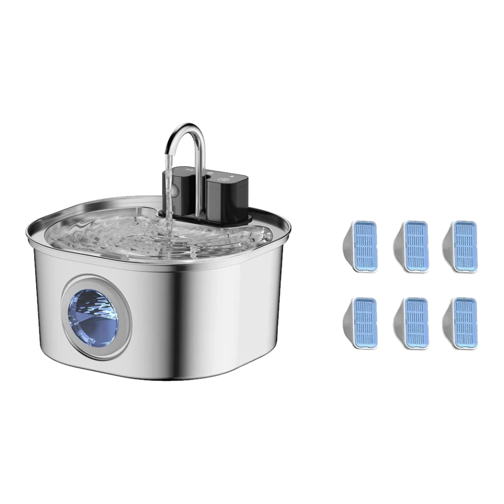 3.2 L cordless cat water fountain with 6 replacement filters
