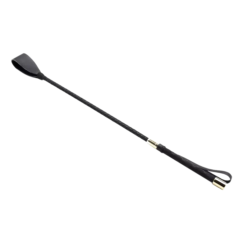 Black riding crop with non-slip grip