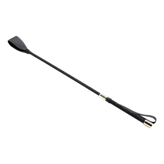 Black riding crop with non-slip grip