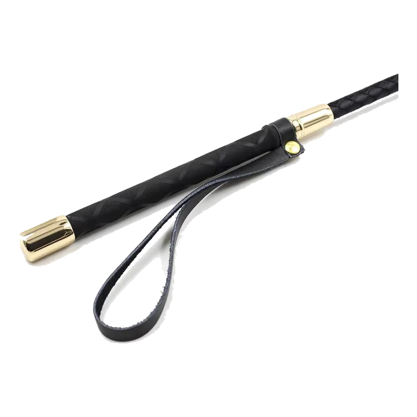 Riding crop handle with wrist strap