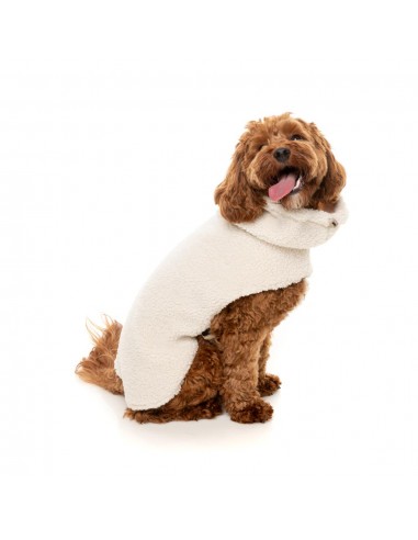 FuzzYard The Cosy high-neck dog coat, Eggshell (size 1)