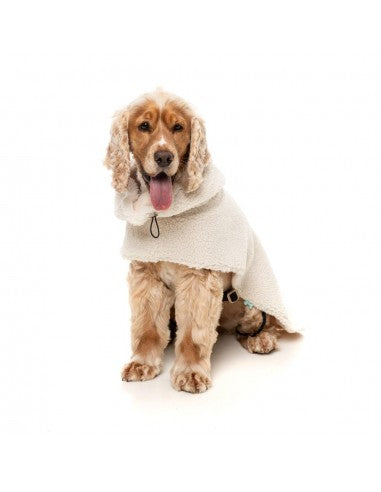 FuzzYard The Cosy high-neck dog coat, Eggshell (size 1)