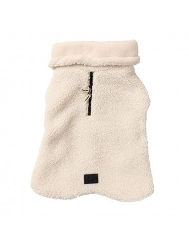 FuzzYard The Cosy high-neck dog coat, Eggshell (size 1)