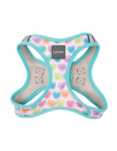 FuzzYard Candy Hearts Breathable Step-In Dog Harness