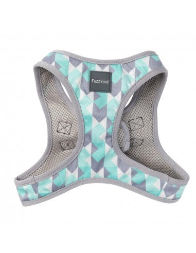 FuzzYard Mint Fizz step-in dog harness with reflective strips