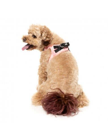 FuzzYard Pink Lemonade step-in dog harness with reflective strips