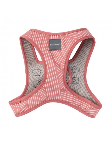 FuzzYard Thornbury Brick Red step-in dog harness with reflective strips