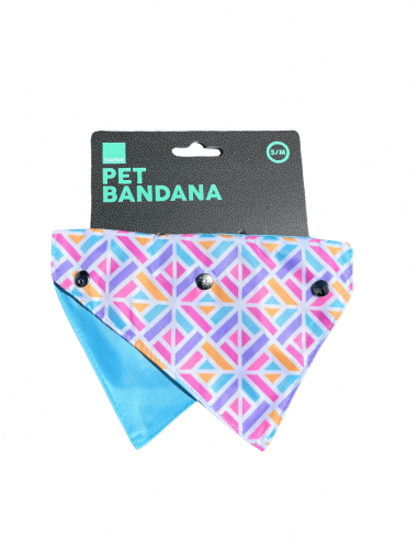 FuzzYard Bubblegum Burst reversible dog bandana, size S/M
