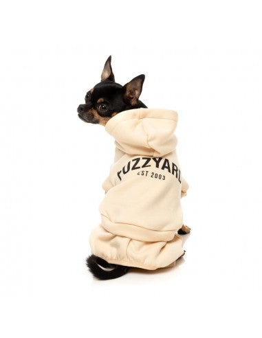 FuzzYard Urban Cotton Dog Hoodie, Buttermilk