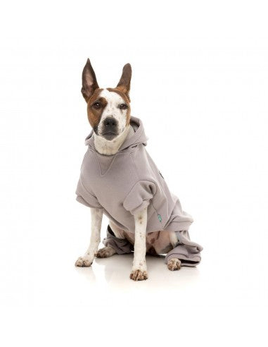 FuzzYard Urban Cotton Dog Hoodie, Light Grey