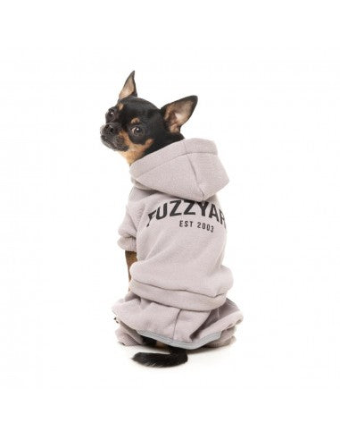 FuzzYard Urban Cotton Dog Hoodie, Light Grey