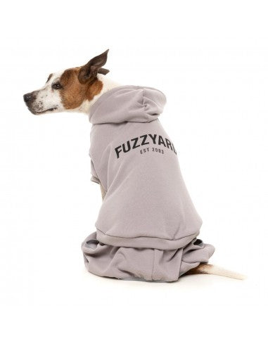FuzzYard Urban Cotton Dog Hoodie, Light Grey