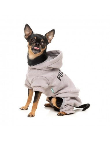 FuzzYard Urban Cotton Dog Hoodie, Light Grey