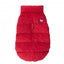 Padded dog coat FuzzYard Mosman in red with corduroy collar