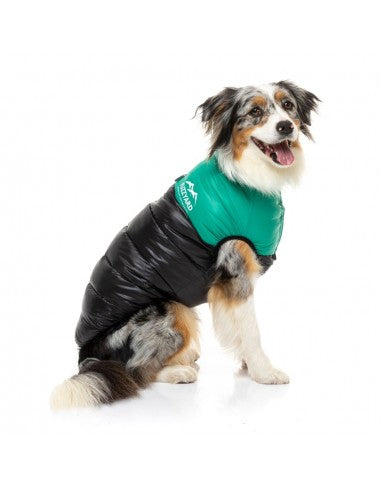 Padded dog coat FuzzYard East Harlem in green