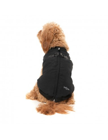 FuzzYard East MacGyver Dog Jacket with Built-In Harness, Black