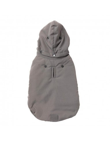 FuzzYard Essential hooded padded dog coat in grey