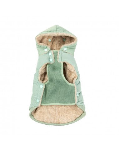 FuzzYard Essential Hooded Puffer Dog Coat, Mint