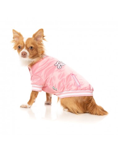 FuzzYard Fastball Baseball Dog Jacket, Pink